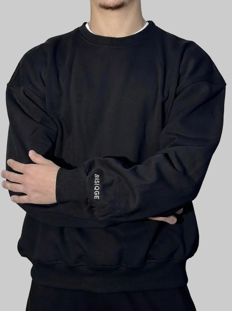 Unisex Black Crewneck