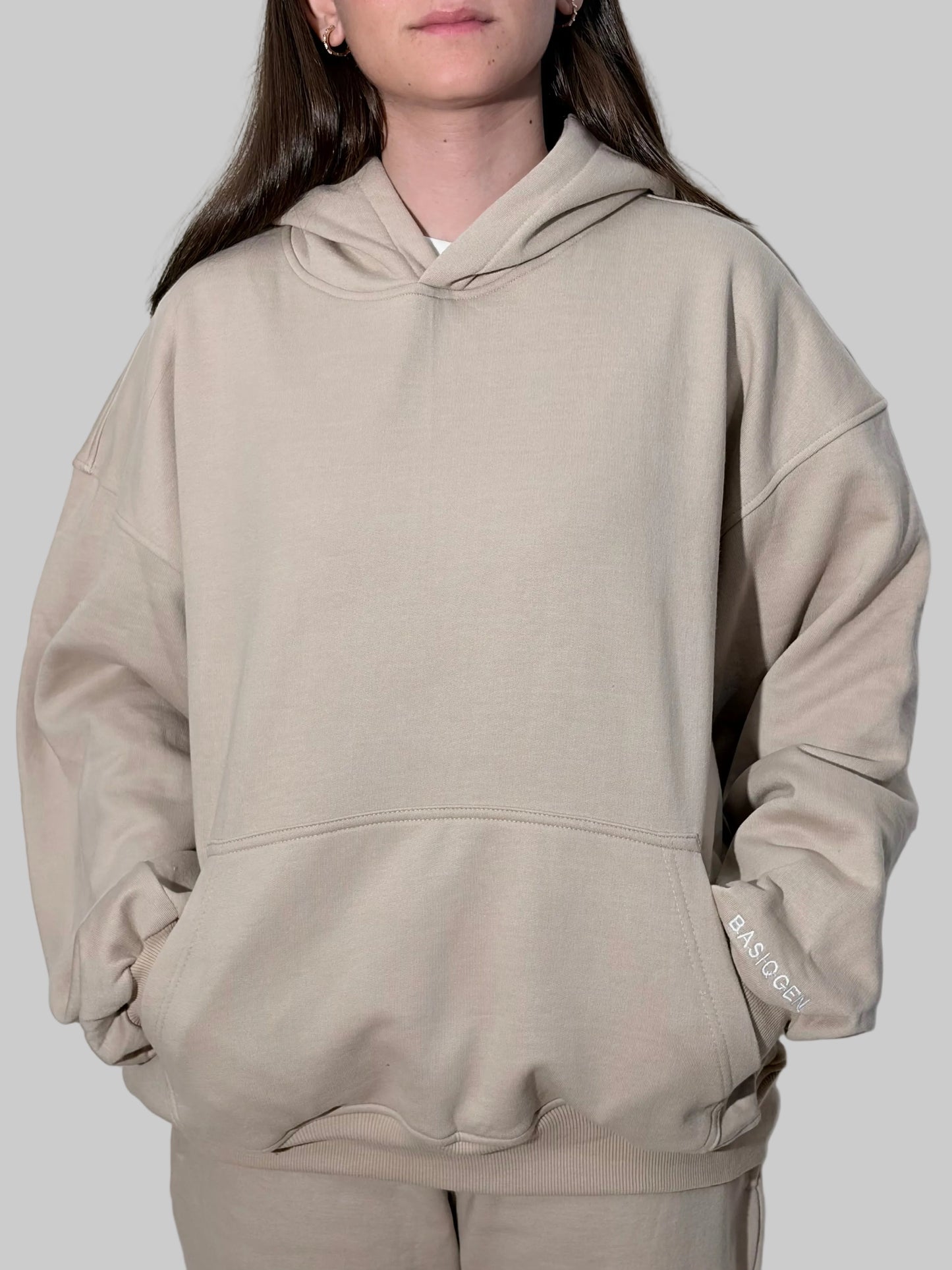 Unisex Beige Hoodie