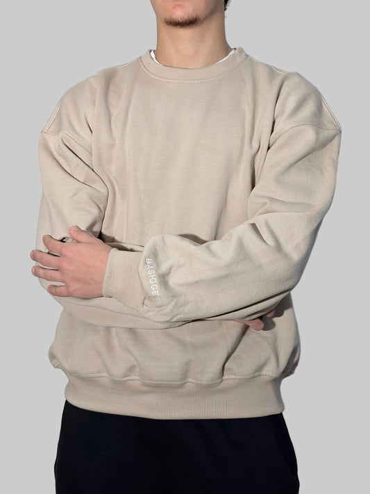 Unisex Beige Crewneck