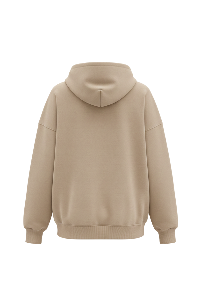 Beige hoodie on a white background