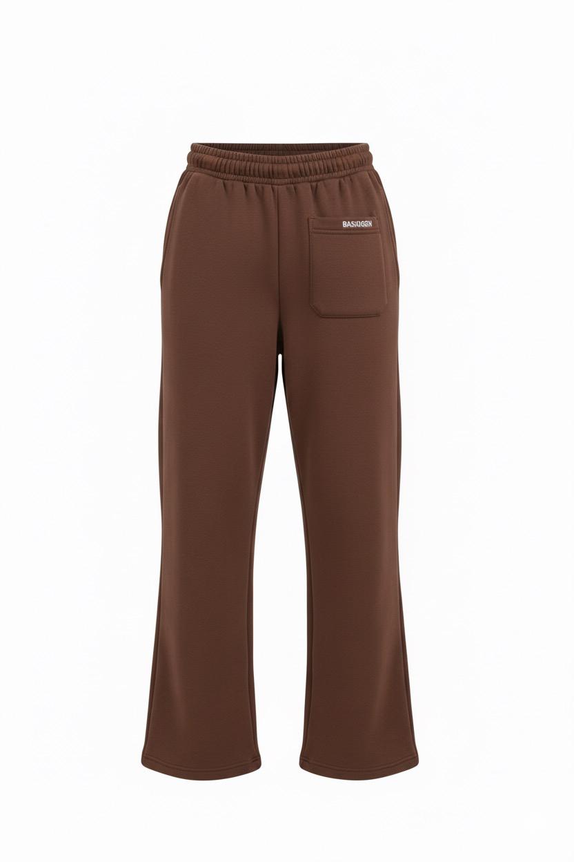 Brown Relaxed Fit Fleece Sweatpants